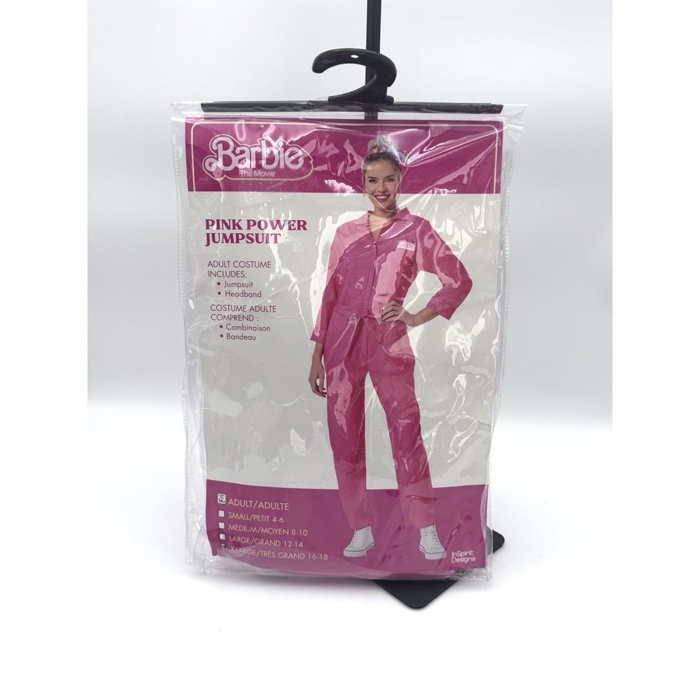 Barbie The Movie Adult Pink Power Jumpsuit XL 16-18 Spirit Halloween Costume EUC